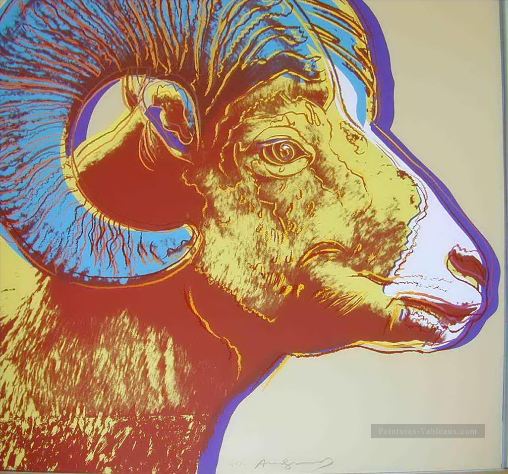 Bighorn Ram Endangered Species 2 Andy Warhol Oil Paintings